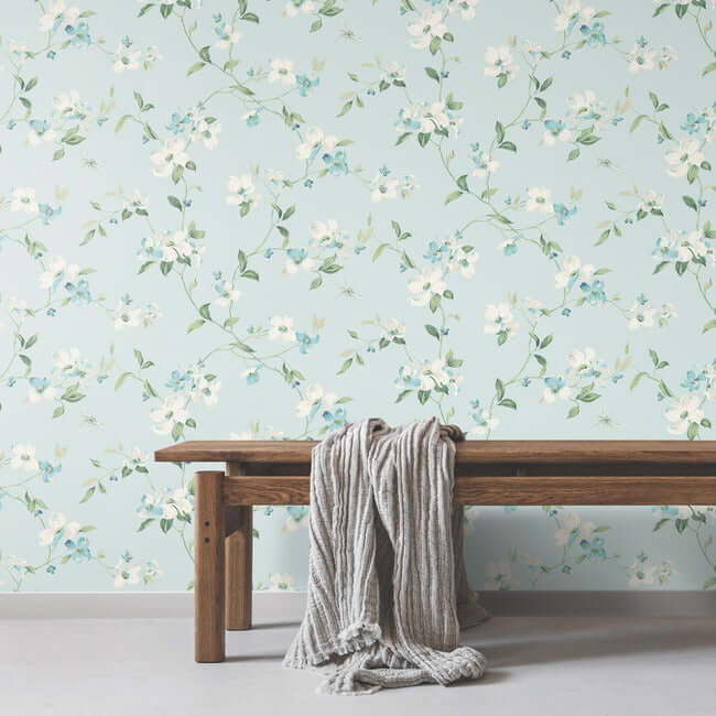 dogwood-light-blue-wallpaper-york-wallcoverings-bl1765 - York Wallcoverings Wallpaper