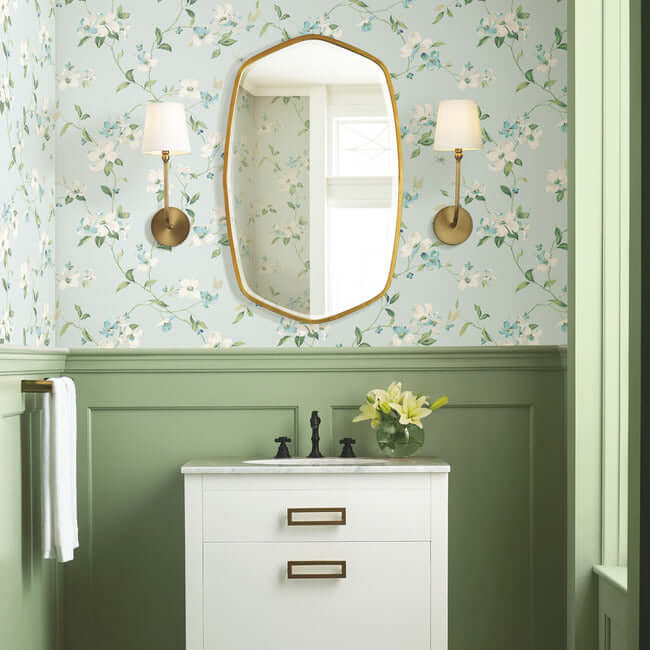dogwood-light-blue-wallpaper-york-wallcoverings-bl1765 - York Wallcoverings Wallpaper