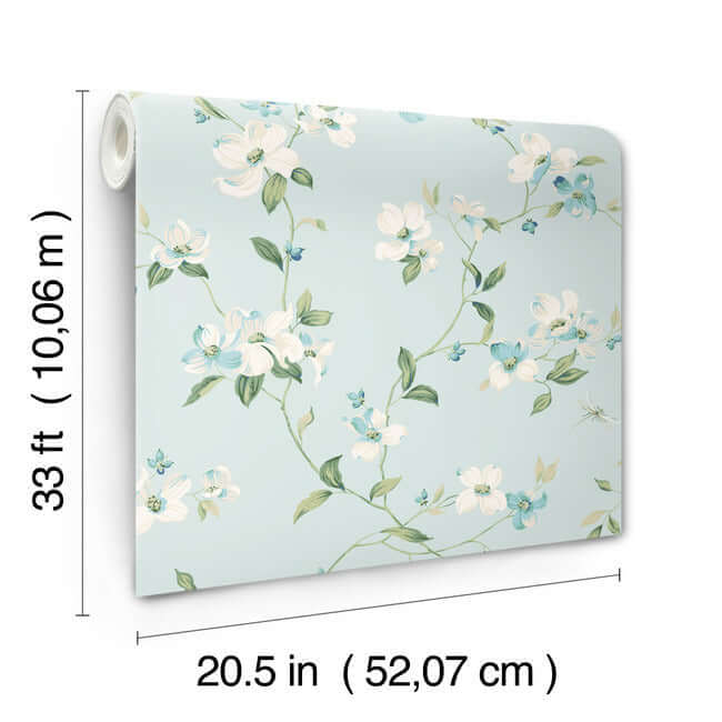dogwood-light-blue-wallpaper-york-wallcoverings-bl1765 - York Wallcoverings Wallpaper