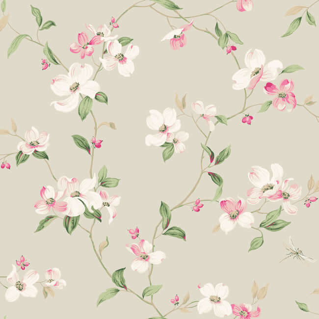 dogwood-taupe-wallpaper-york-wallcoverings-bl1763 - York Wallcoverings Wallpaper