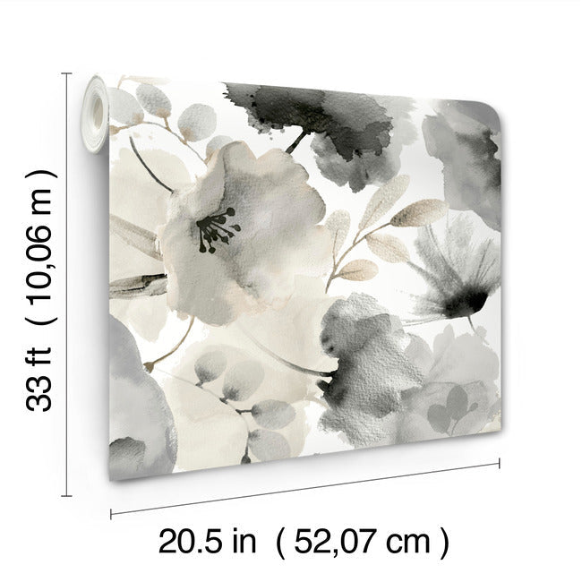 watercolor-bouquet-wallpaper-charcoal-york-wallcoverings-bl1771