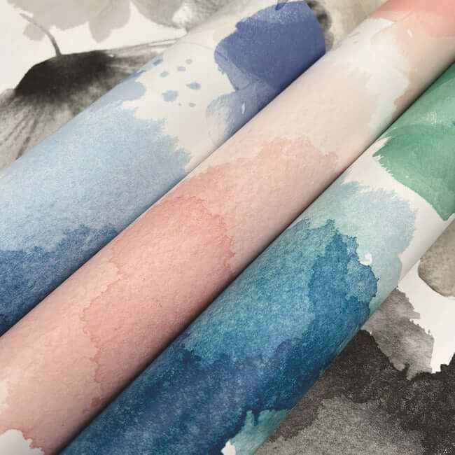 Watercolor Bouquet Cobalt Wallpaper - York Wallcoverings - BL1773 - York Wallcoverings Wallpaper