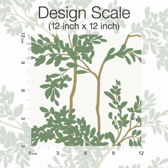 Lunaria Silhouette White & Green Wallpaper - York Wallcoverings - BL1801 - York Wallcoverings Wallpaper