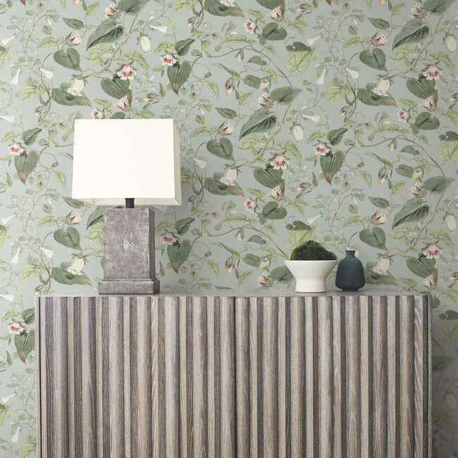 Moon Flower Dove Wallpaper - York Wallcoverings - BL1712 - York Wallcoverings Wallpaper