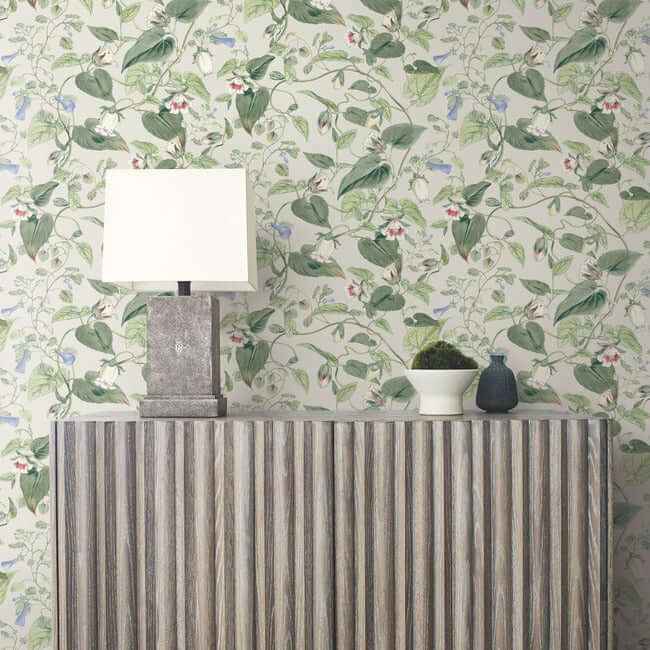 Moon Flower Light Taupe Wallpaper - York Wallcoverings - BL1713 - York Wallcoverings Wallpaper