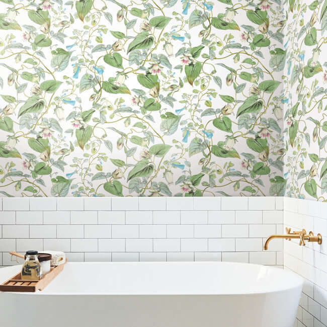 moon-flower-white-wallpaper-york-wallcoverings-bl1711 - York Wallcoverings Wallpaper