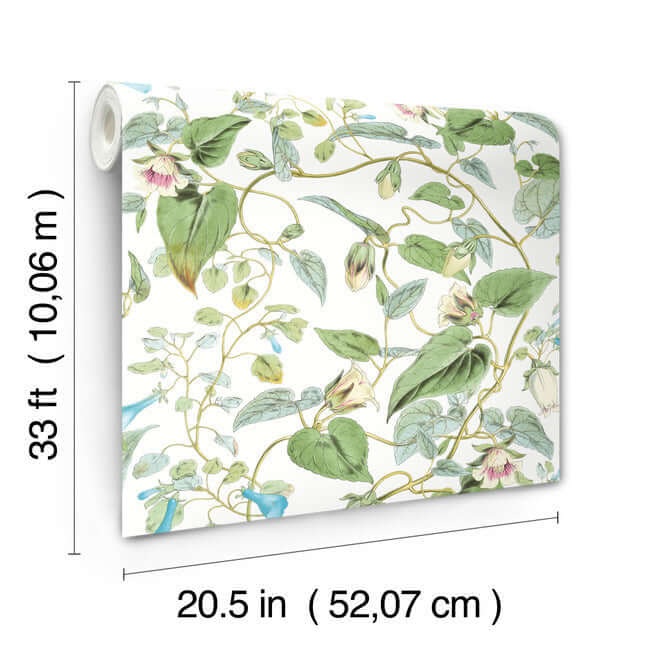 moon-flower-white-wallpaper-york-wallcoverings-bl1711 - York Wallcoverings Wallpaper