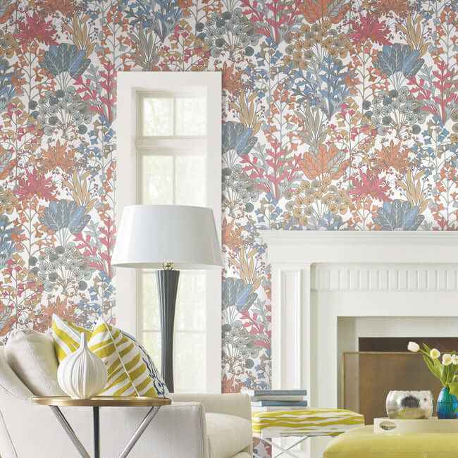 Forest Floor Coral Wallpaper - York Wallcoverings - BL1813 - York Wallcoverings Wallpaper