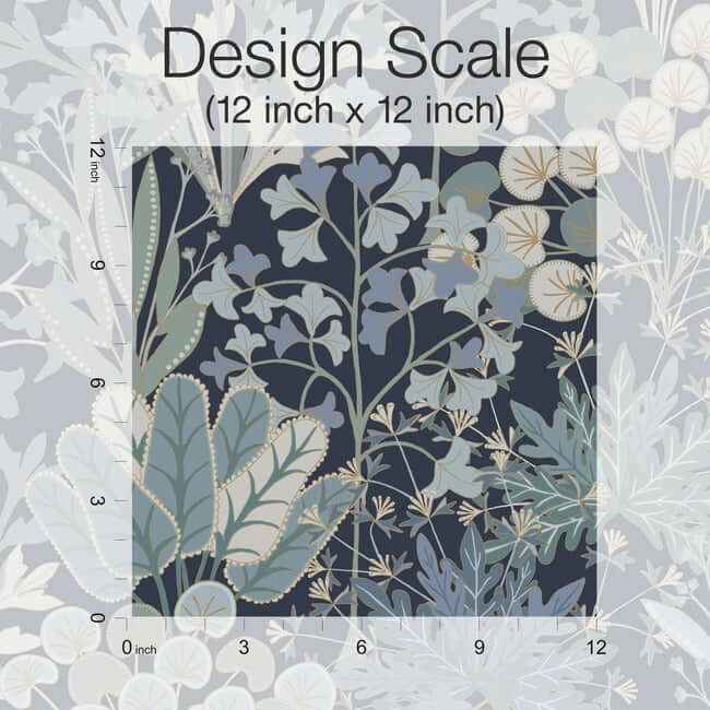Forest Floor Navy Wallpaper - York Wallcoverings - BL1812 - York Wallcoverings Wallpaper
