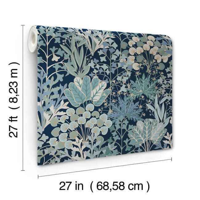 Forest Floor Navy Wallpaper - York Wallcoverings - BL1812 - York Wallcoverings Wallpaper