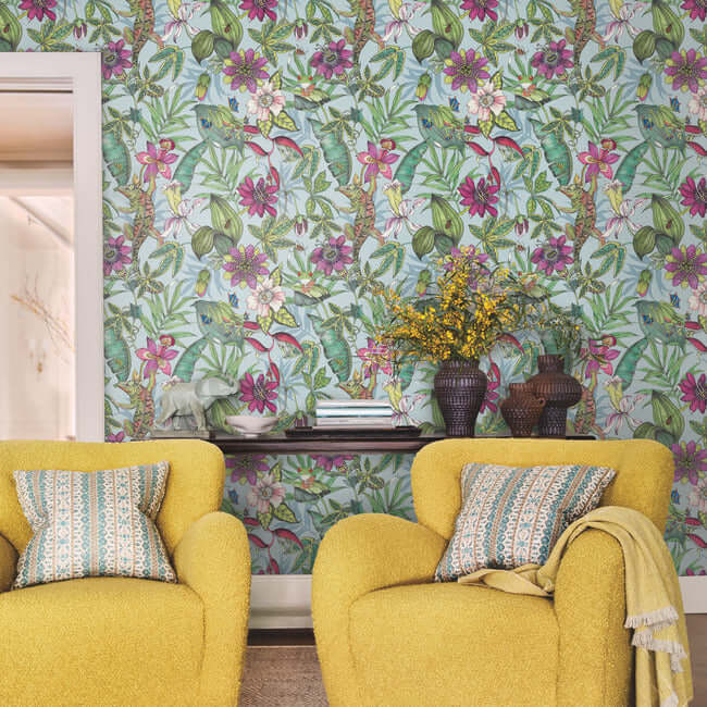 rainforest-multicolor-wallpaper-york-wallcoverings-bl1701 - York Wallcoverings Wallpaper