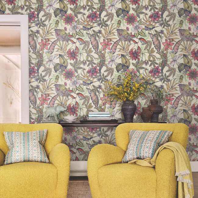 Rainforest Cream Wallpaper - York Wallcoverings - BL1704 - York Wallcoverings Wallpaper