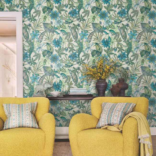 Rainforest Multicolor Wallpaper - York Wallcoverings - BL1705 - York Wallcoverings Wallpaper