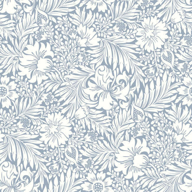 modern-acanthus-wedgewood-blue-peel-stick-wallpaper-york-wallcoverings-psw1443rl - York Wallcoverings Wallpaper