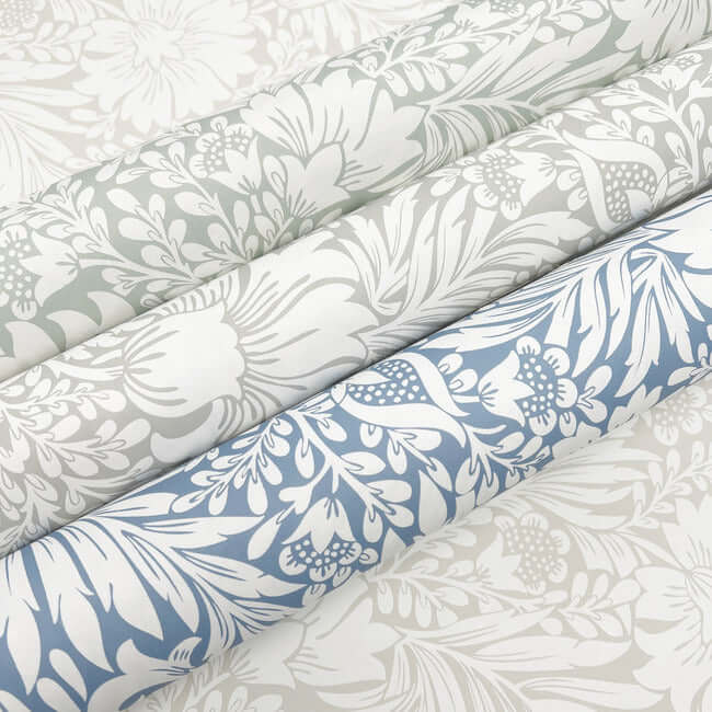 modern-acanthus-wedgewood-blue-peel-stick-wallpaper-york-wallcoverings-psw1443rl - York Wallcoverings Wallpaper