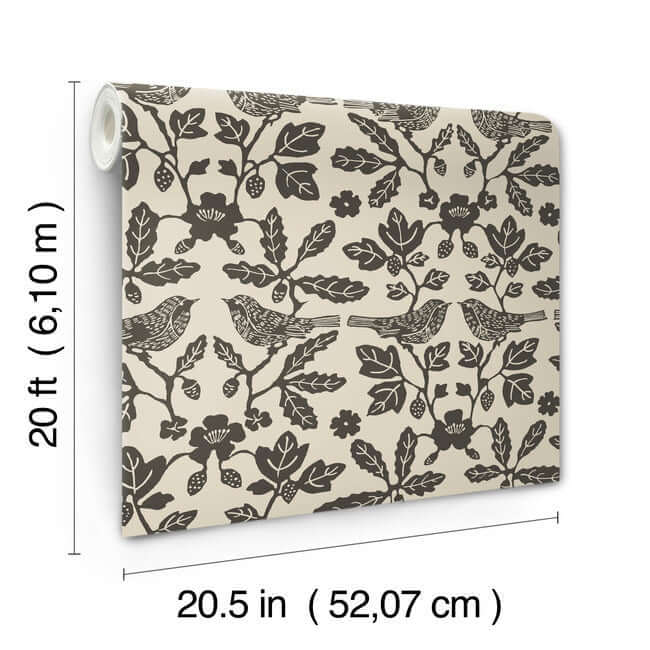 sparrow-oak-linen-charcoal-peel-stick-wallpaper-york-wallcoverings-psw1442rl - York Wallcoverings Wallpaper
