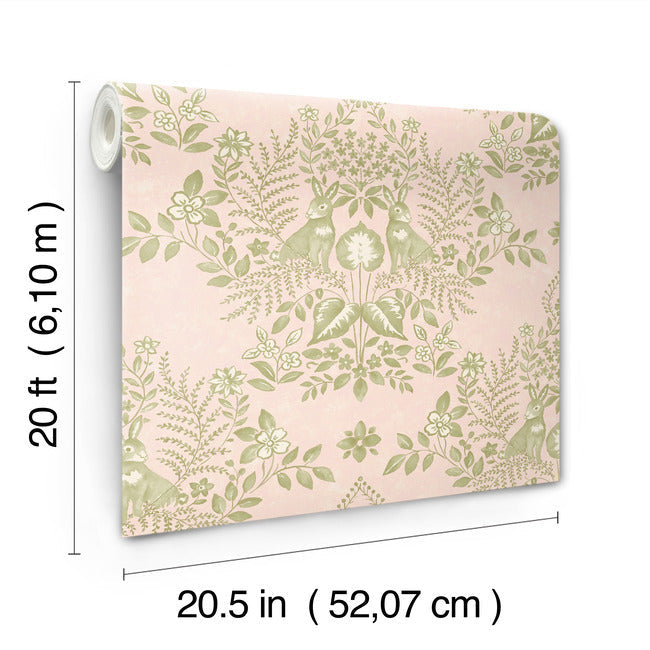 cottontail-toile-premium-peel-stick-wallpaper-pink-chartreuse-york-wallcoverings-psw1432rl