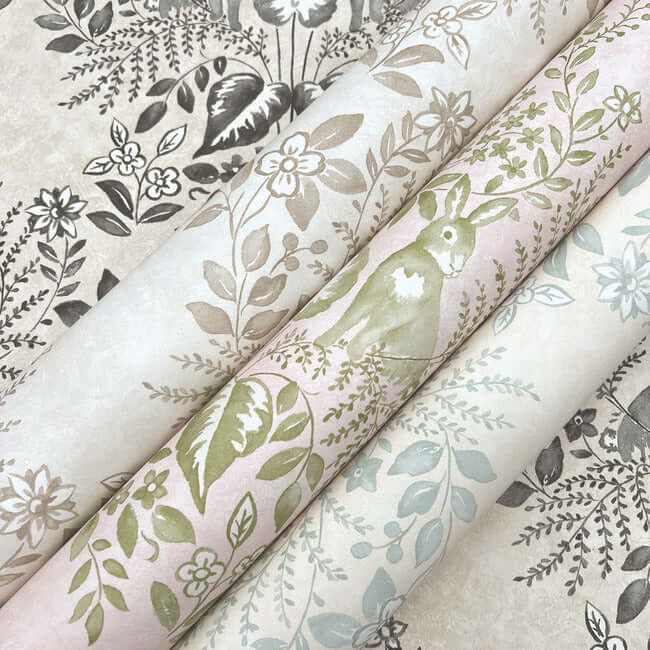 cottontail-toile-pink-chartreuse-peel-stick-wallpaper-york-wallcoverings-psw1432rl - York Wallcoverings Wallpaper