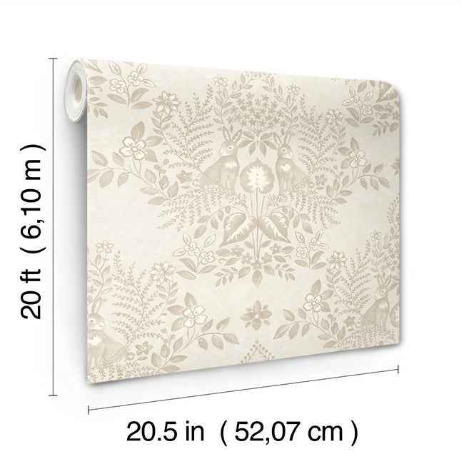 Cottontail Toile Wicker Peel & Stick Wallpaper - York Wallcoverings - PSW1434RL - York Wallcoverings Wallpaper