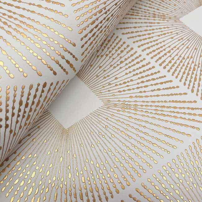 Harlowe White & Gold Wallpaper - York Wallcoverings - NW3592 - York Wallcoverings Wallpaper