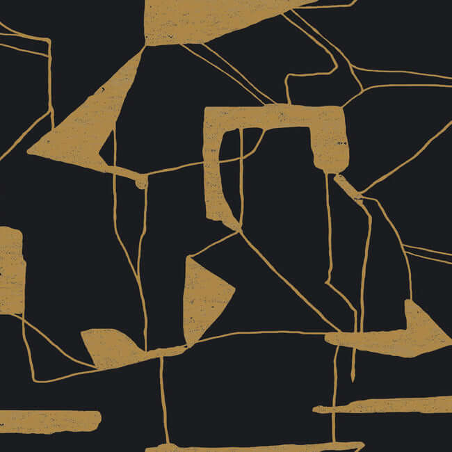 abstract-geo-black-gold-wallpaper-york-wallcoverings-md7115 - York Wallcoverings Wallpaper
