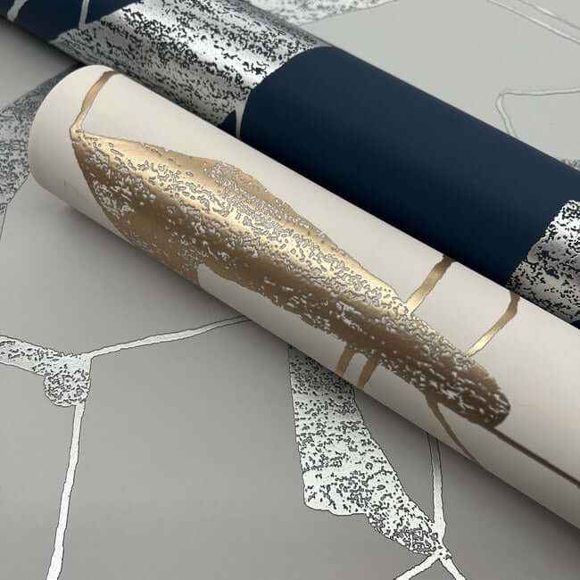Abstract Geo Cream & Gold Wallpaper - York Wallcoverings - MD7113 - York Wallcoverings Wallpaper