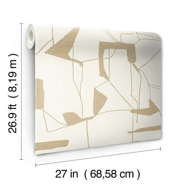 abstract-geo-cream-gold-wallpaper-york-wallcoverings-md7113 - York Wallcoverings Wallpaper