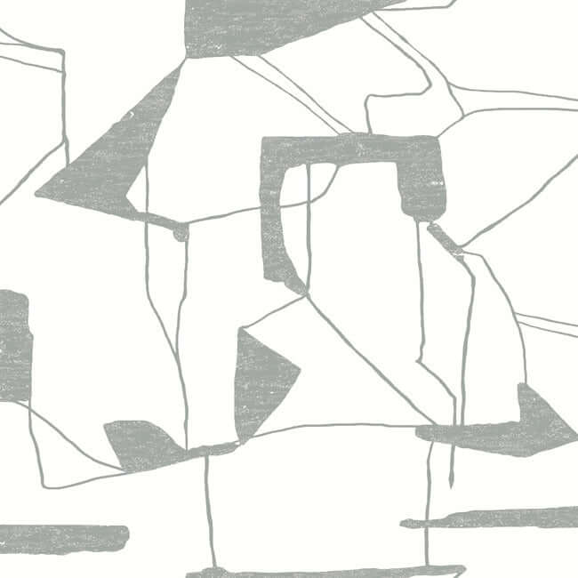abstract-geo-white-silver-wallpaper-york-wallcoverings-md7114 - York Wallcoverings Wallpaper
