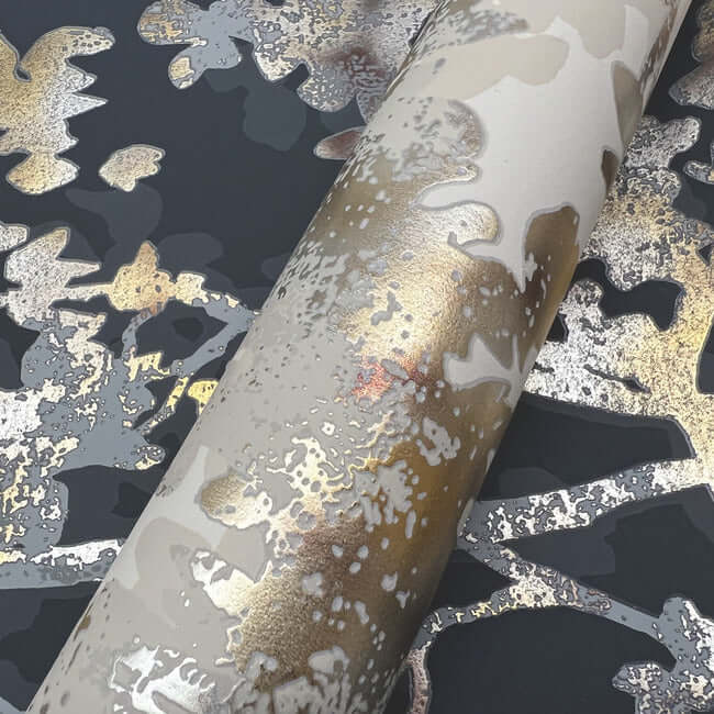 shimmering-foliage-black-wallpaper-york-wallcoverings-nw3580 - York Wallcoverings Wallpaper