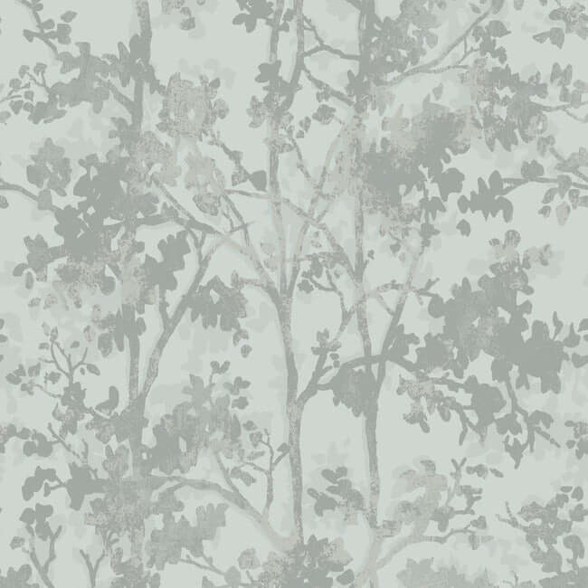 shimmering-foliage-spa-silver-wallpaper-york-wallcoverings-md7142 - York Wallcoverings Wallpaper