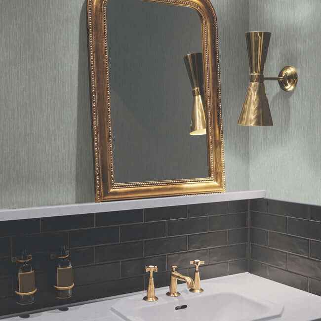 Metallic Cascade Pale Green & Silver Wallpaper - York Wallcoverings - MD7153 - York Wallcoverings Wallpaper
