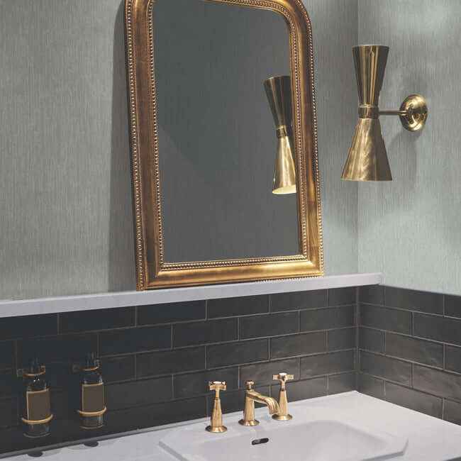 Metallic Cascade Spa & Silver Wallpaper - York Wallcoverings - MD7154 - York Wallcoverings Wallpaper