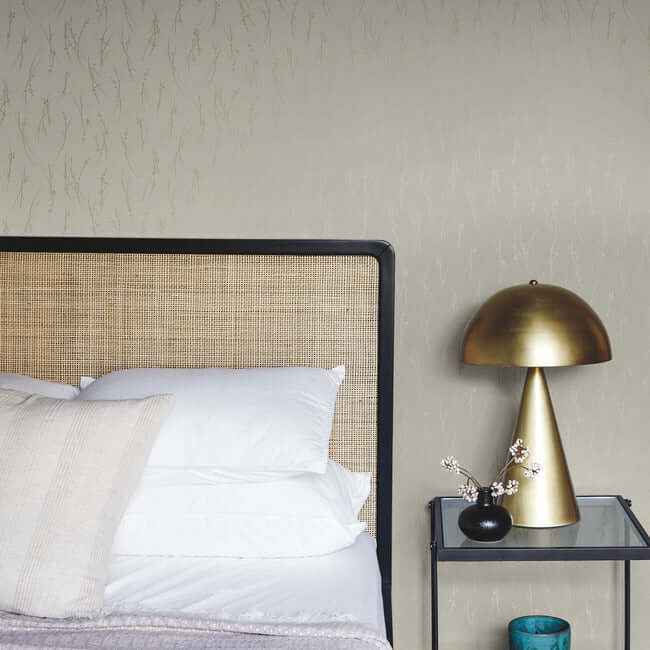 Sprigs Cream & Gold Wallpaper - York Wallcoverings - MD7192 - York Wallcoverings Wallpaper