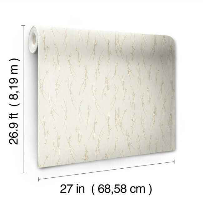 Sprigs Cream & Gold Wallpaper - York Wallcoverings - MD7192 - York Wallcoverings Wallpaper