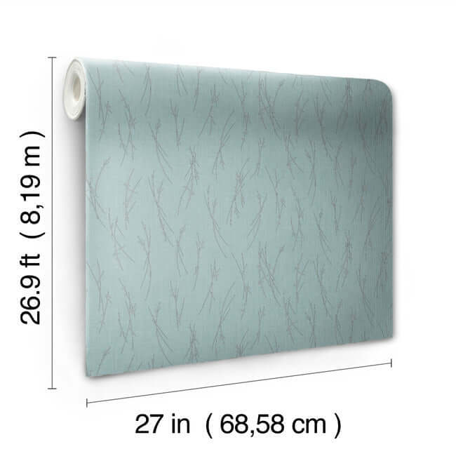 sprigs-smokey-blue-silver-wallpaper-york-wallcoverings-md7193 - York Wallcoverings Wallpaper