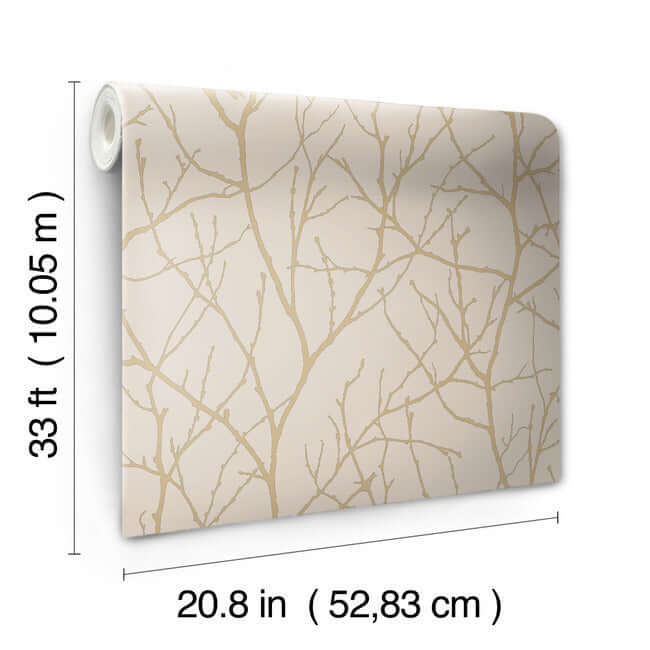 trees-silhouette-beige-gold-wallpaper-york-wallcoverings-md7122 - York Wallcoverings Wallpaper