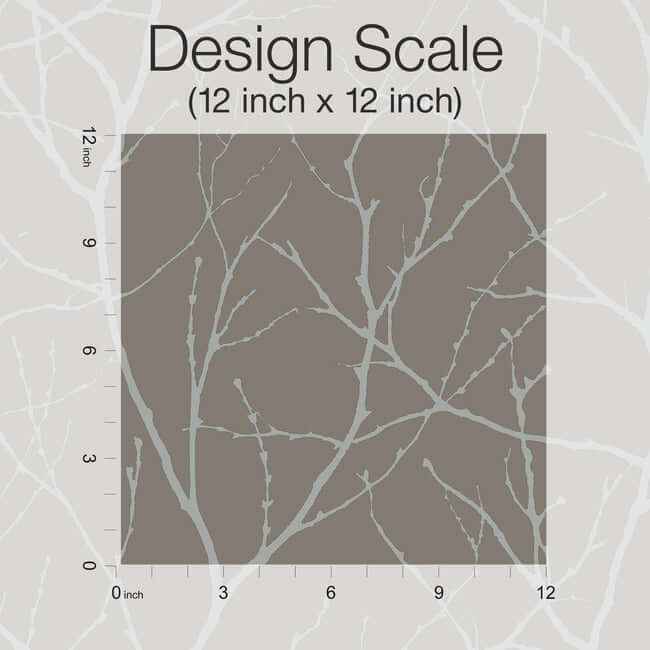 Trees Silhouette Mocha & Silver Wallpaper - York Wallcoverings - MD7121 - York Wallcoverings Wallpaper