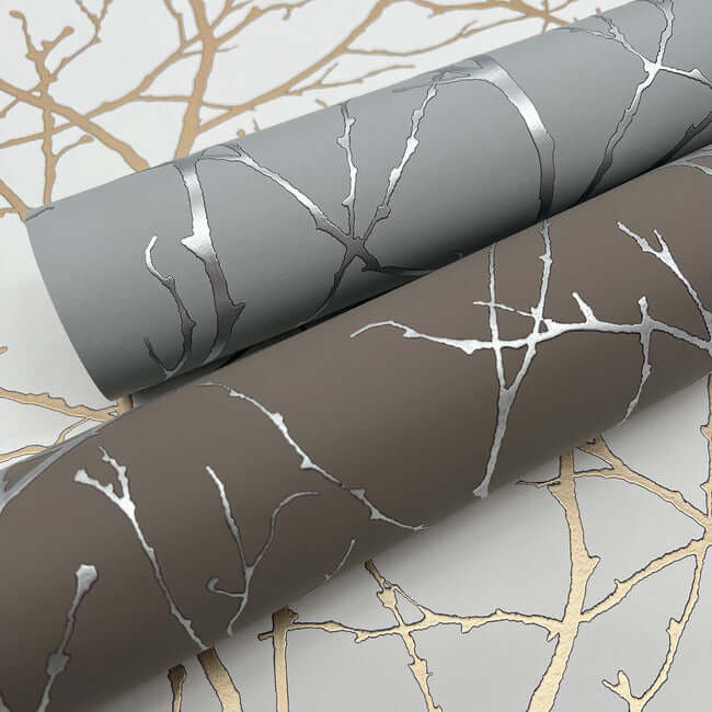 trees-silhouette-mocha-silver-wallpaper-york-wallcoverings-md7121 - York Wallcoverings Wallpaper