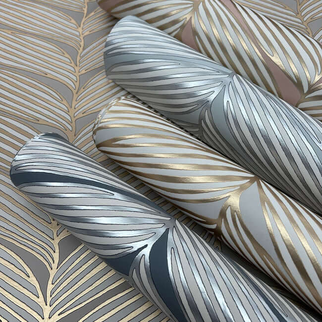 luminous-leaves-neutral-gold-wallpaper-york-wallcoverings-md7162 - York Wallcoverings Wallpaper