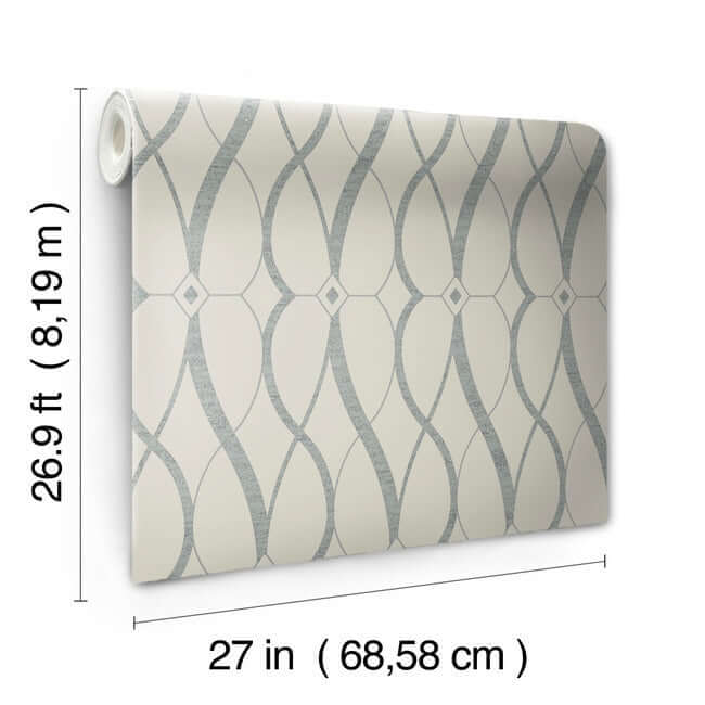 graceful-geo-beige-silver-wallpaper-york-wallcoverings-md7175 - York Wallcoverings Wallpaper