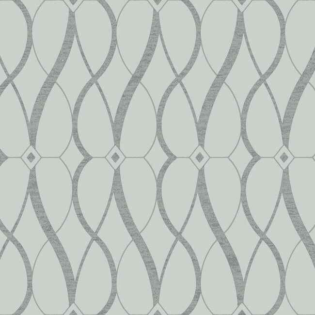 Graceful Geo Spa & Silver Wallpaper - York Wallcoverings - MD7172 - York Wallcoverings Wallpaper