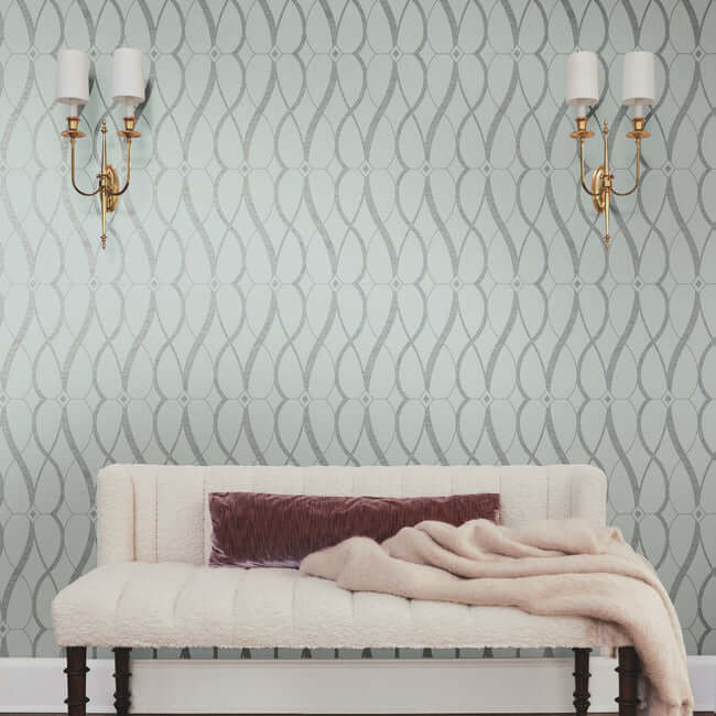 graceful-geo-spa-silver-wallpaper-york-wallcoverings-md7172 - York Wallcoverings Wallpaper