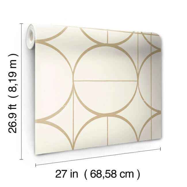 Sun Circles Cream & Gold Wallpaper - York Wallcoverings - MD7202 - York Wallcoverings Wallpaper
