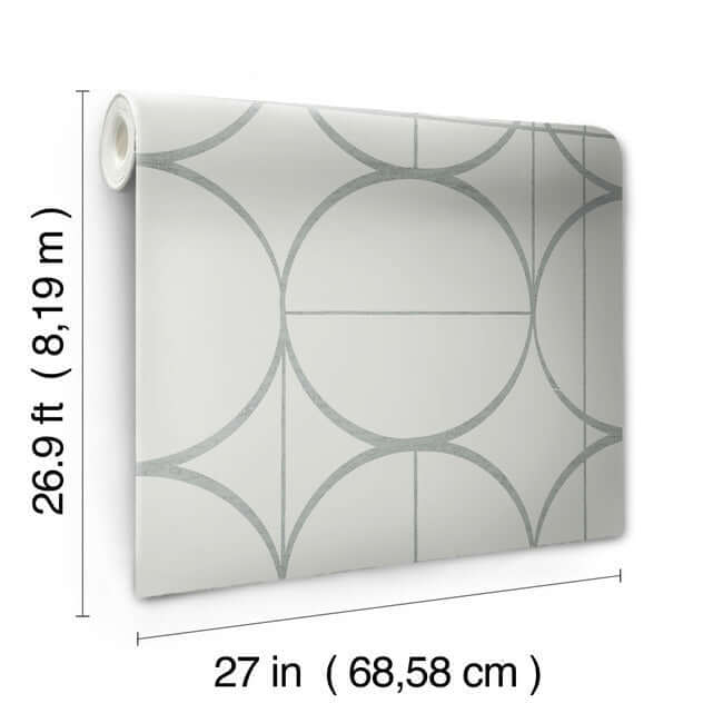 sun-circles-fog-silver-wallpaper-york-wallcoverings-md7205 - York Wallcoverings Wallpaper