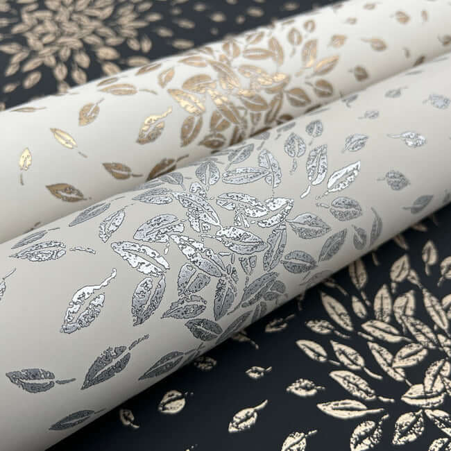 petite-leaves-beige-silver-wallpaper-york-wallcoverings-md7105 - York Wallcoverings Wallpaper
