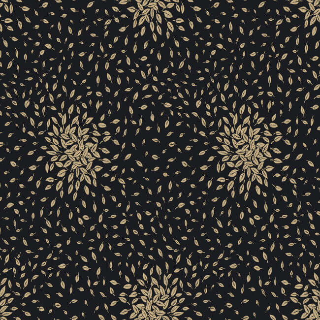 petite-leaves-black-gold-wallpaper-york-wallcoverings-md7102 - York Wallcoverings Wallpaper