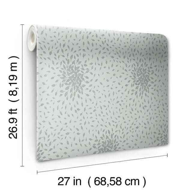 Petite Leaves Spa & Silver Wallpaper - York Wallcoverings - MD7101 - York Wallcoverings Wallpaper