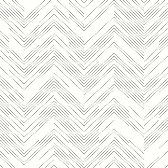 polished-chevron-white-silver-wallpaper-york-wallcoverings-md7223 - York Wallcoverings Wallpaper