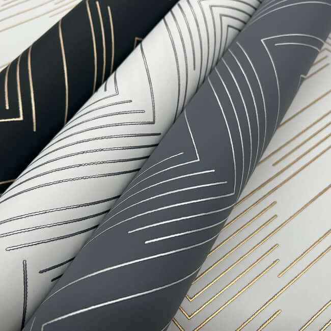 Polished Chevron White & Silver Wallpaper - York Wallcoverings - MD7223 - York Wallcoverings Wallpaper
