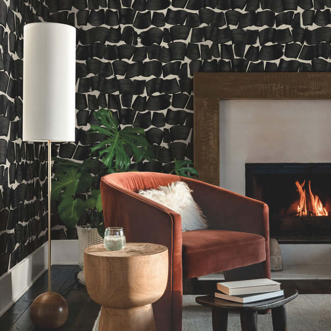 brushed-ink-wallpaper-black-york-wallcoverings-oi0651 - York Wallcoverings Wallpaper
